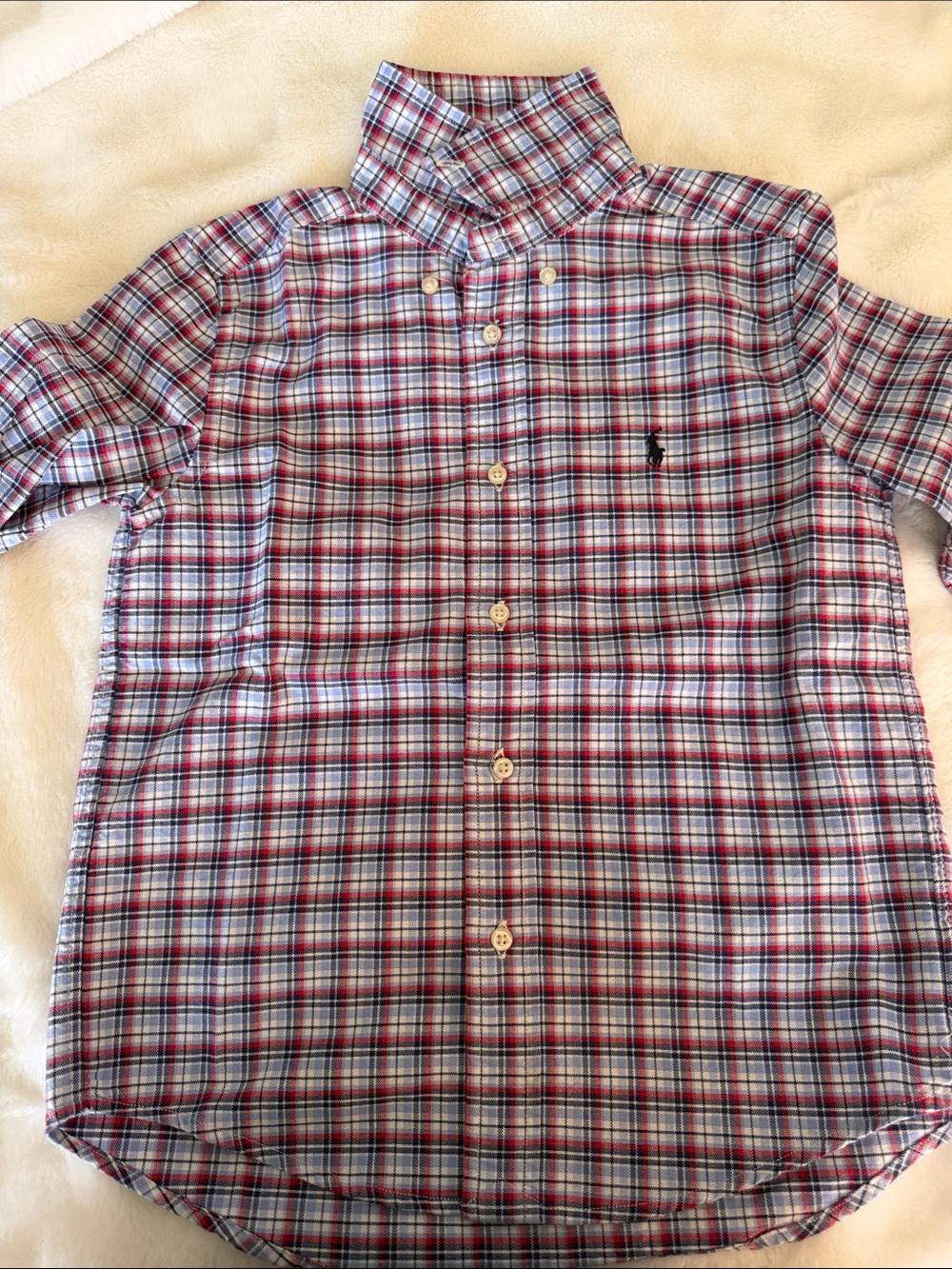 Polo by Ralph Lauren Red and Blue Plaid Button-Up Shirt